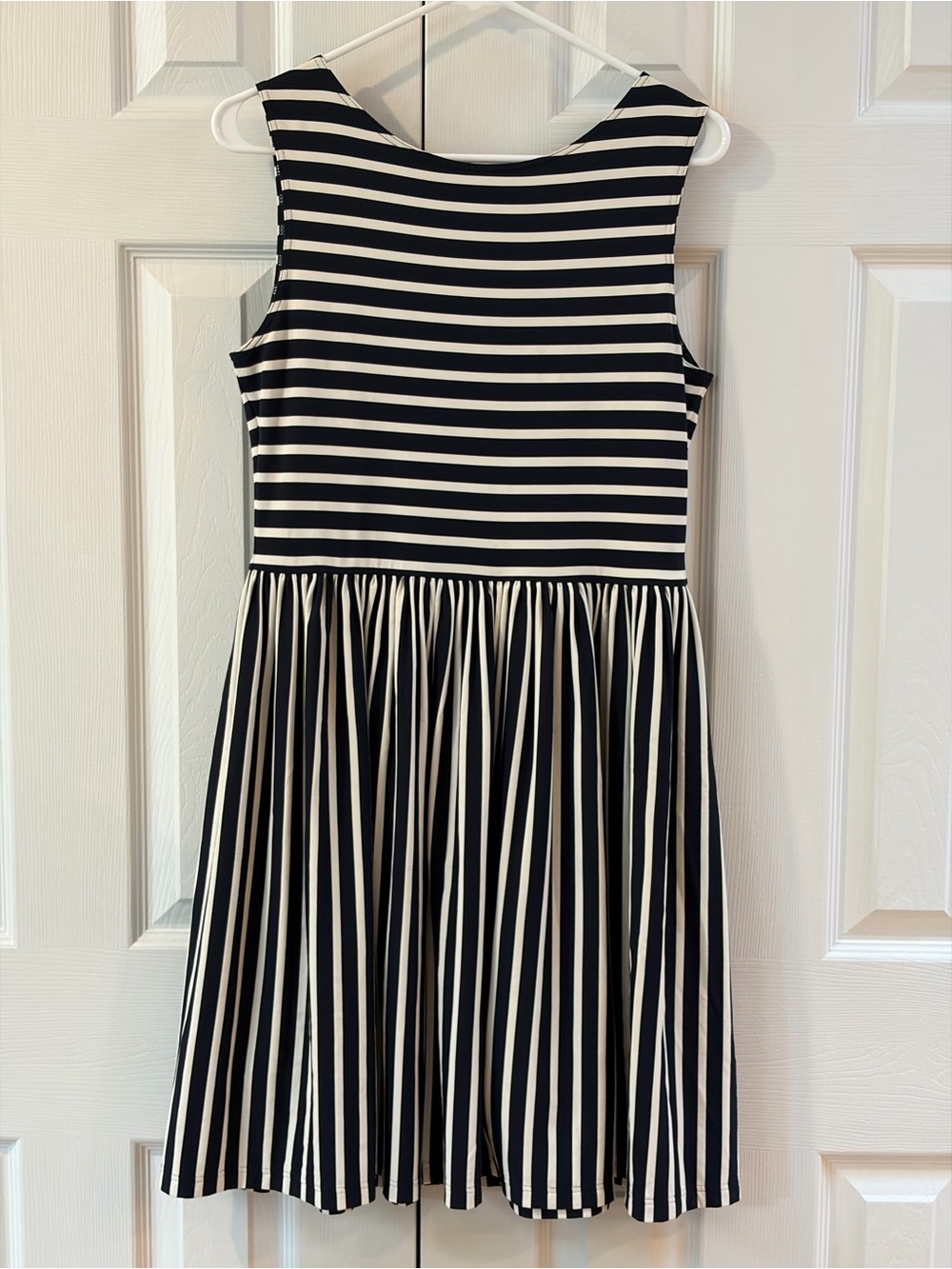 Saint James Made in France Navy Bretton Stripe Sleeveless Mini Dress Size  8